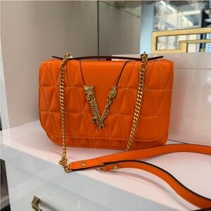 Versace Orange Quilted Women's Bag